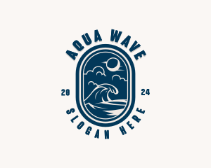 Beach Ocean Wave logo design