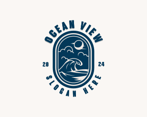 Beach Ocean Wave logo design