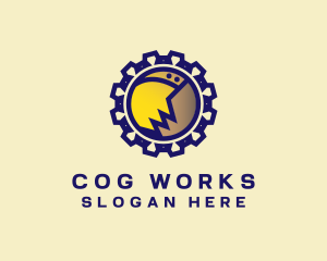 Construction Excavation Cog logo design