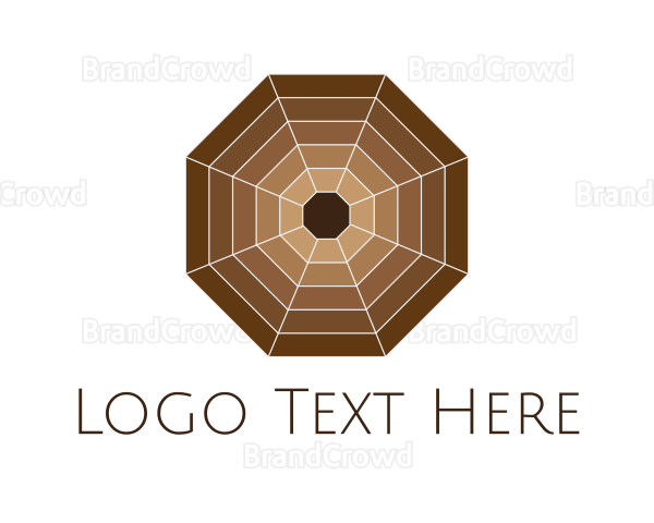 Brown Spider Web Octagon Logo