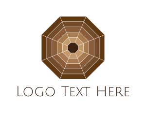 Coffee - Brown Spider Web Octagon logo design