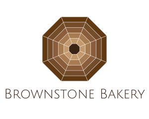 Brown Spider Web Octagon logo design