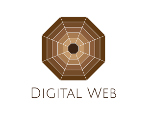Web - Brown Spider Web Octagon logo design