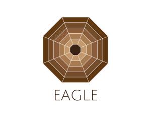Brown - Brown Spider Web Octagon logo design