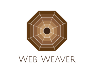 Brown Spider Web Octagon logo design