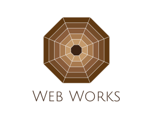 Web - Brown Spider Web Octagon logo design