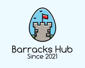 Barracks - Medieval Fort Egg logo design