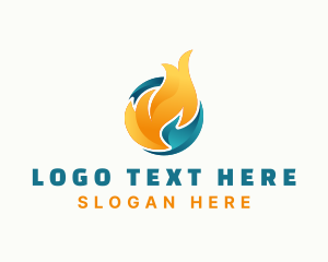 3d - Heating Torch Flame logo design