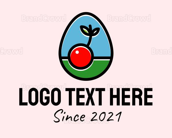 Cherry Fruit Egg Logo