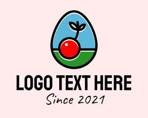 Leaf - Cherry Fruit Egg logo design