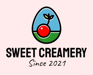 Cherry Fruit Egg logo design