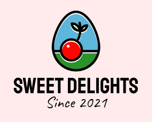 Cherry Fruit Egg logo design