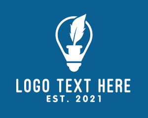 Literature - Idea Feather Light Bulb logo design