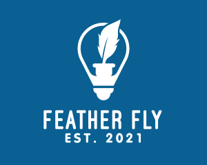 Idea Feather Light Bulb  logo design