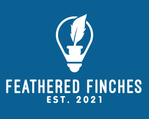 Idea Feather Light Bulb  logo design