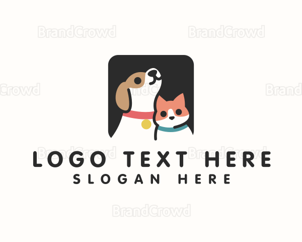 Cat Dog Pet Collar Logo