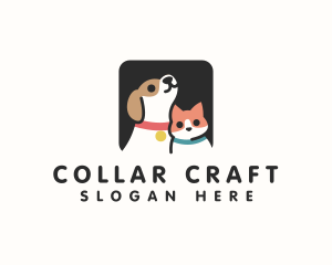 Cat Dog Pet Collar logo design