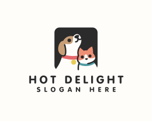 Cat Dog Pet Collar logo design