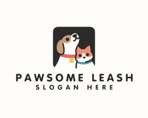 Cat Dog Pet Collar logo design