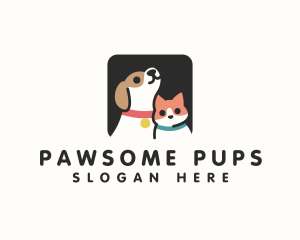 Cat Dog Pet Collar logo design