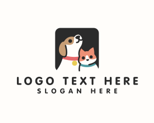 Cat - Cat Dog Pet Collar logo design