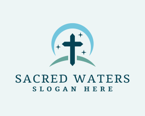 Baptism - Christian Cross Ministry logo design
