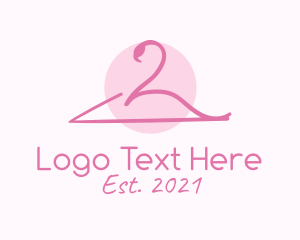 Fashion Shop - Flamingo Clothing Hanger logo design