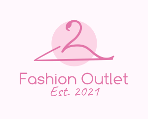 Flamingo Clothing Hanger logo design