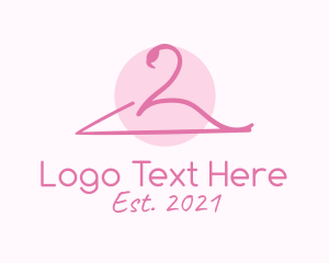 Fashion Store - Flamingo Clothing Hanger logo design