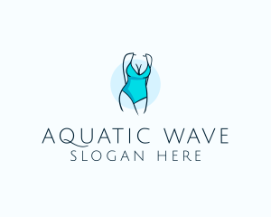 Swimmer - Sexy Bikini Swimsuit Body logo design