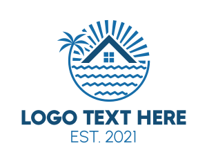 Lakeside - Tropical Seaside Villa House logo design