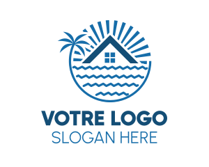 Tropical Seaside Villa House Logo