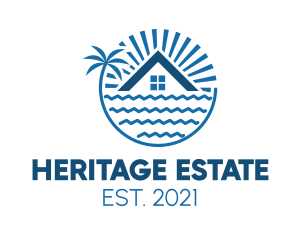 Estate - Tropical Seaside Villa House logo design