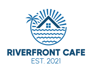 Riverside - Tropical Seaside Villa House logo design