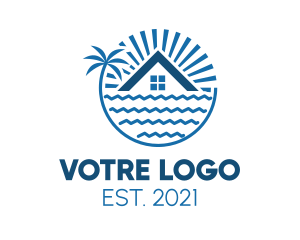 Tropical Seaside Villa House logo design