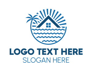 Tropical Seaside Villa House Logo