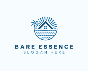 Tropical Seaside Villa House logo design