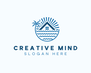 Tropical Seaside Villa House logo design