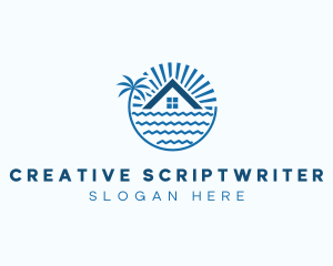 Tropical Seaside Villa House logo design