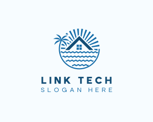 Tropical Seaside Villa House logo design