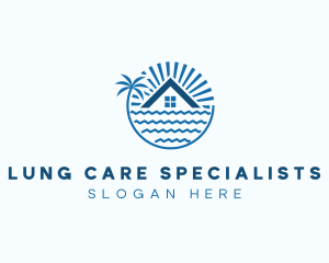 Tropical Seaside Villa House logo design