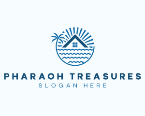 Tropical Seaside Villa House logo design