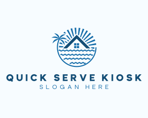 Tropical Seaside Villa House logo design