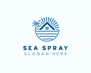 Tropical Seaside Villa House logo design