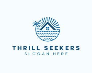 Tropical Seaside Villa House logo design