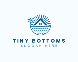 Tropical Seaside Villa House logo design