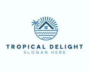 Tropical Seaside Villa House logo design