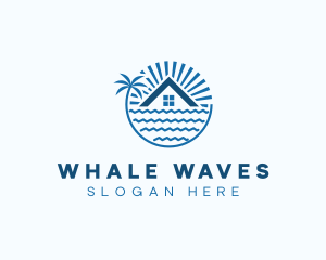 Tropical Seaside Villa House logo design