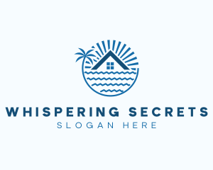 Tropical Seaside Villa House logo design