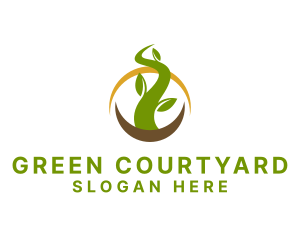 Courtyard - Nature Gardening Plant logo design